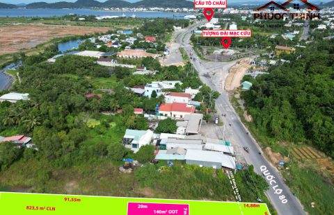 BÁN ĐẤT MẶT TIỀN QUỐC LỘ 80 GẦN TƯỢNG ĐÀI MẠC CỬU - DIỆN TÍCH LÝ TƯỞNG